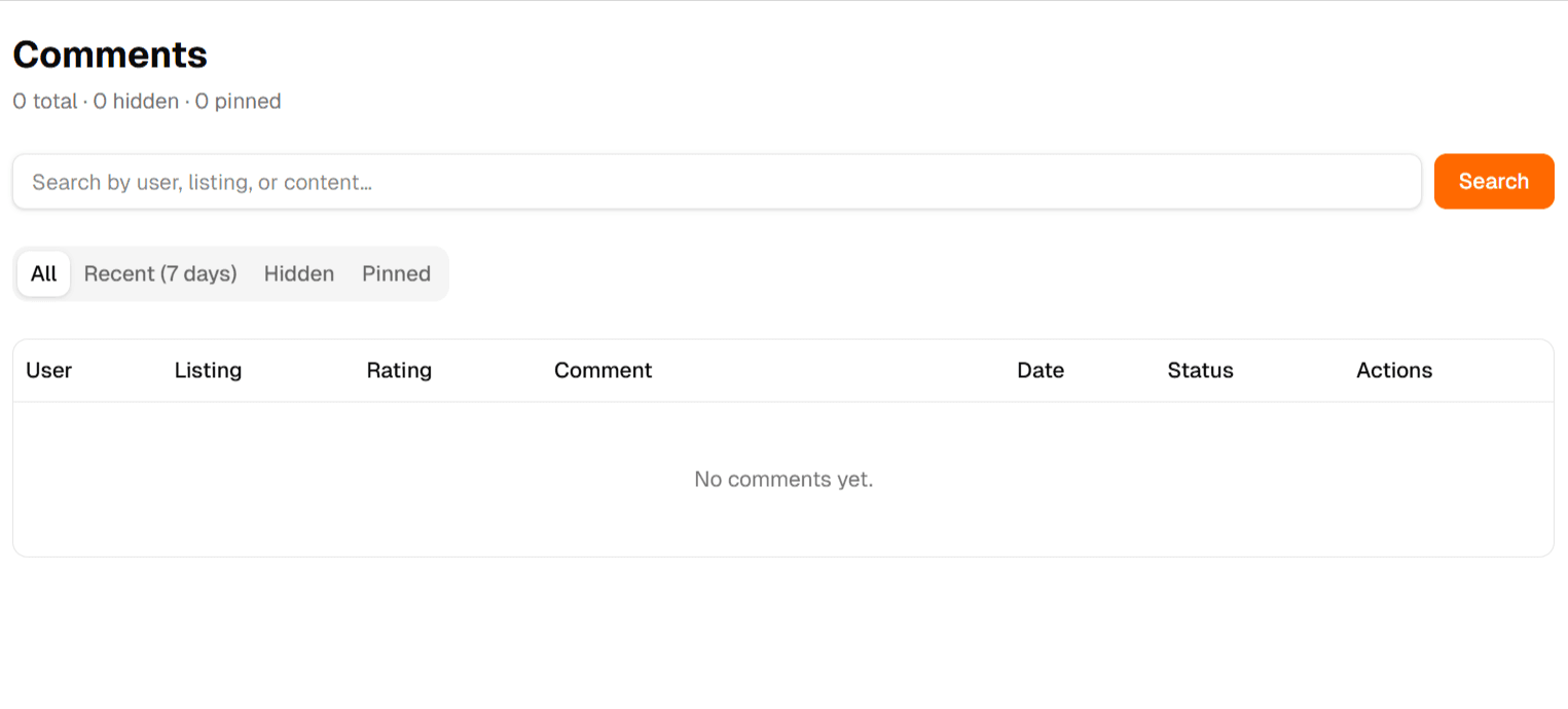 Comments moderation